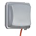 Taymac MM2410G Weatherproof Double Outlet Cover Outdoor Receptacle Protector, 2-2/3 Inches Deep, Grey
