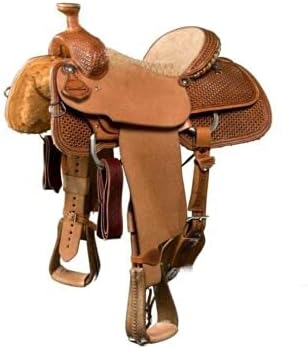 Western Horse Saddle Wade Tree A Fork Ranch Roping Work Handmade Tooled Carved Premium Leather Equestrian Trail Horse Saddle for Horse Riding Size: 10-18 inches Seat, OS219