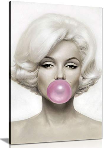 Marilyn Monroe Pink Bubble Gum Canvas Wall Art Picture Print (18X12)