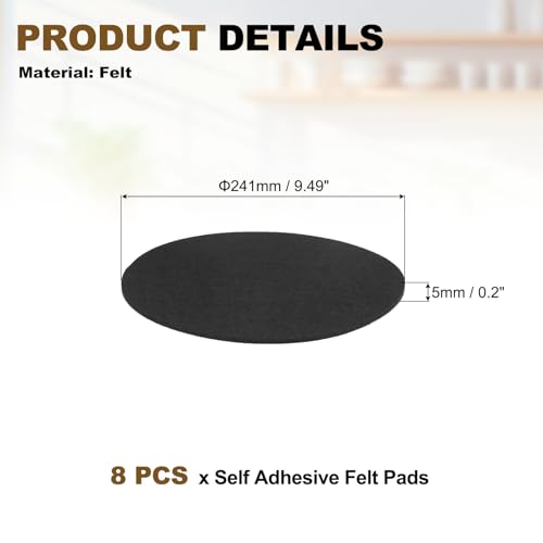 Protection de sol chaises table en feutre noir autocollant