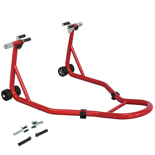 HOMCOM Motorcycle Paddock Stand with Adapters, 200 kg Capacity