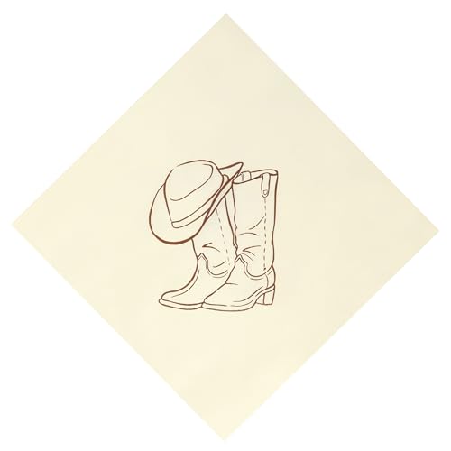 100Pcs Western Cowboy Paper Napkins 6.5 Wild West Rodeo Luncheon Napkin