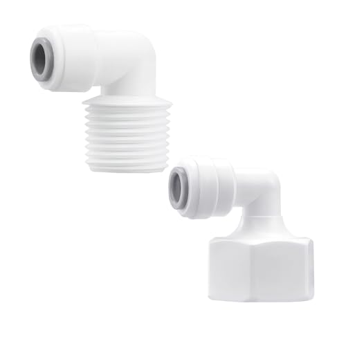 Qrity 1 Pezzi 1/2 Maschio/Femmina a 1/4 Gomito Rapido Collegamento, Raccordi di Collegamento Rapido, Push in to Tubing Pipe Joint