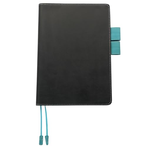 A5 PU Leather Cover for Refillable Notebook Planner, Cover Only (Black)