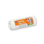 Kordis Strong Tie Handle Swing Bin Bag Liners - 1 Roll x 20 Bags. 50L White Plastic Bin Bags For Kitchen Bins & Large Indoor Trash Bin. 20 Heavy Duty, Unscented Garbage Bags - 60 x 90cm
