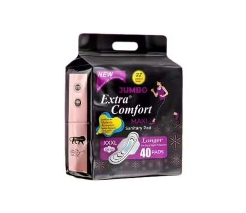 Jumbo Extra Comfort XXXL Sanitary Pads with Wings, Maxi Length, Longer Protection, Dry Net, Day and Night, 40 Pads-image-29