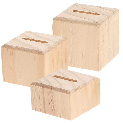 Beavorty Espositore per Anelli in Legno Massello, Porta Anelli da Tavolo Fessura Stabile, Set 3 Pezzi per Esposizione e Organizzazione Gioielli in Cassettiere e Negozi