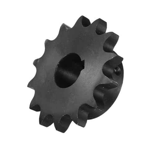 Image of uxcell #60 Chain Roller Sprocket B Type, 1-1 /8 inch Bore 14 Tooth Single Strand Chain Sprocket, Carbon Steel, Keyway with Set Screws