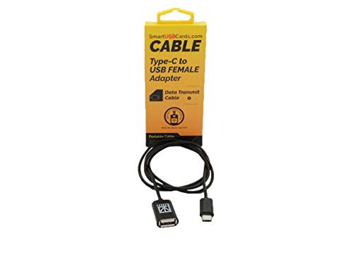 TVM.Bio USB C to USB Female Adapter - Plug & Play Our Smart Card or USB Flash Anywhere - Compatible with MacBook, Mobiles & All C-Type Devices - Extra Long Data Transmit Cable for Comfortable Use