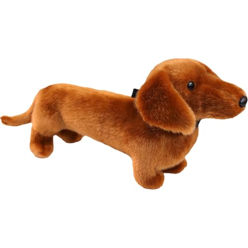 Peluche Dachshund – Decoración adorable y realista – Juguete de peluche para perro, para casa, habitación, cumpleaños, Halloween, Pascua, Navidad, regalo para niño y niña