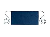 PLOYMONO 1 Pack Heavy Duty Waist Apron with 3 Pockets - Navy Blue Waitress Waiter Server Short Apron