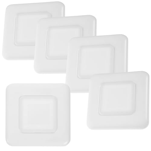 GALPADA Cubierta Decorativa Cuadrada para Agujero de Aire Acondicionado, Plástico Resistente Blanco, 5 Piezas, Accesorio para Tuberías, Protección contra Agua para Instalación en Pared