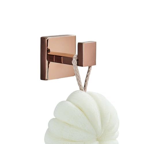 Juego de accesorios para baño de oro rosa con toallero moderno 2