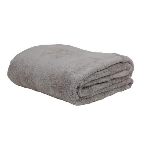 Image of HANKER Ultra Luxury Large /Full Size Plush Bath Towel | Vintage Gray Colour Blossom Super, Very Soft On Skin, Luxurious Fabric, Pure Polyamide, 70x140cm, 500GSM