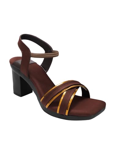 Image of Selfiee Cross Strap Block Heels Perfect for Every Occasion, Elegant Party Heel Sandals for Women & Girls