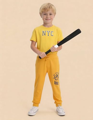 Image of U.S. Polo ASSN. Knitted Cotton Joggers for Boys - Mid Rise, Regular Fit, Brand Printed Joggers for Kids