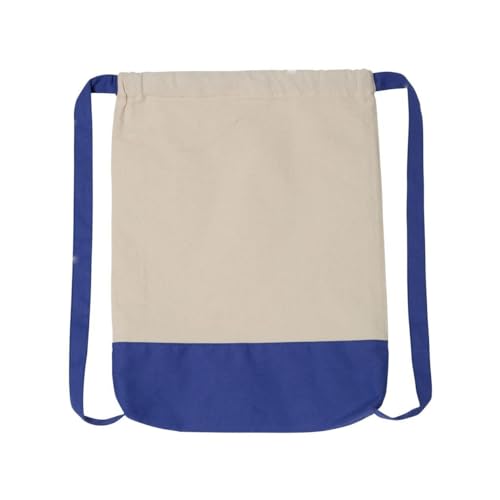 Liberty Bags Cape Cod Cotton Drawstring Backpack OS NATURAL/ ROYAL2