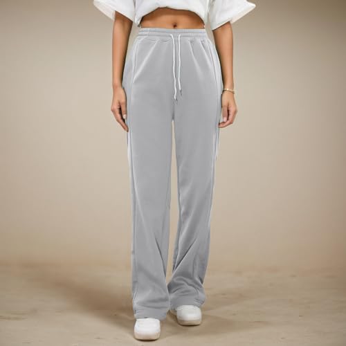 Girls Wide Leg Sweatpants Drawstring High Waisted Lounge Baggy Joggers Straight Athletic Pants with Pockets3