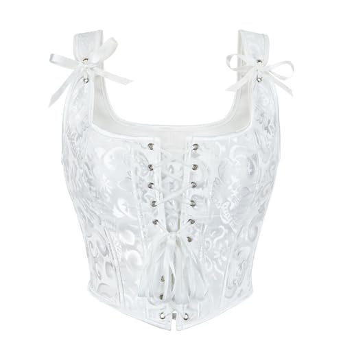 Corset Renaissance pour femme chic à lacets et imprimé floral rétro