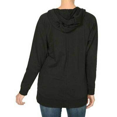 Dkny Jeans Womens Relaxed Fit Long Waisted Hoodie, Black, Small #TOP1