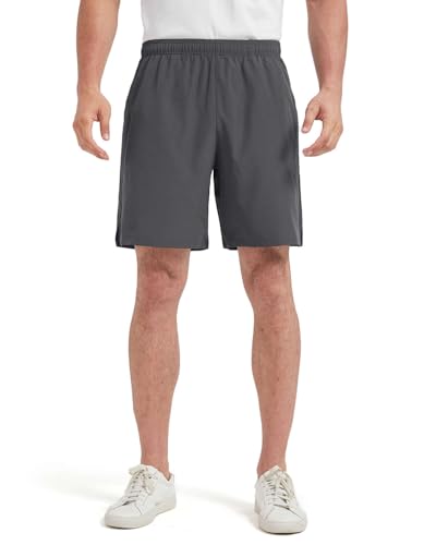 Liloak Men's Athletic Running Shorts with Zipper Pockets,Pack Dry-Fit Shorts for Men,7 Inch Mens Quick Dry Shorts2