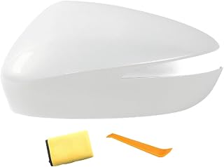 Left Driver Car Rearview Mirror Cover Replacement Compatible With Mazda 15-23 CX4 for 15-16 CX5 16-19 CX3 CX-3 With Turn Signal Lights (Pearl White Left)