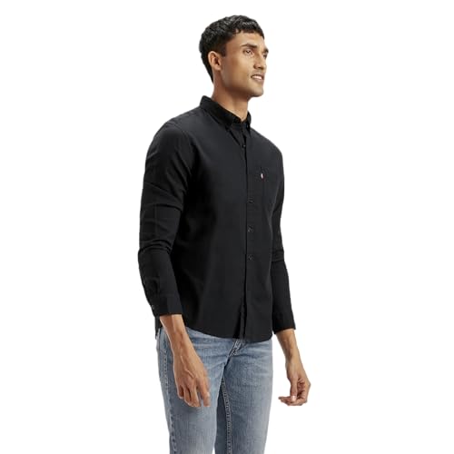 Image of Levi's Men's Solid Slim Fit Shirt Black