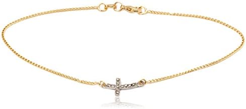 Sevil 18K Gold-Plated & Silver Cross Anklet