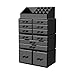 Organisateur de Maquillage, Boîte de Rangement de Cosmétiques, Boîte de Présentation Acrylique, Tiroirs Librement Combinables, pour Salle de Bain, Commode, Lavabo, Comptoir etc, Noir