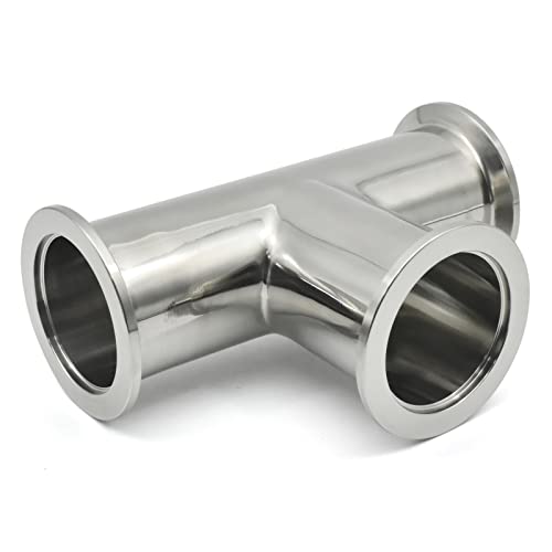 Image of QiiMii SS304 Sanitary Vacuum Fittings - KF-40 Tri Clamp Tee 3 Way