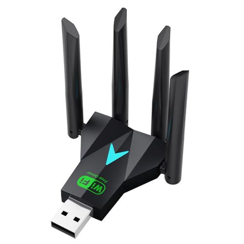 USB 3.0 WiFi Adapter for PC Laptop Desktop 2.4G/5G High Speed 1300Mbps WiFi Dongle Adapter Accessories B