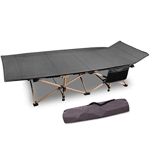 REDCAMP XXL Feldbett für Erwachsene 226kg, 71cm Extra breite Campingbett klappbar, Stabile Faltbar Betten für Outdoor Camping Reisen Büro Indoor, Grau