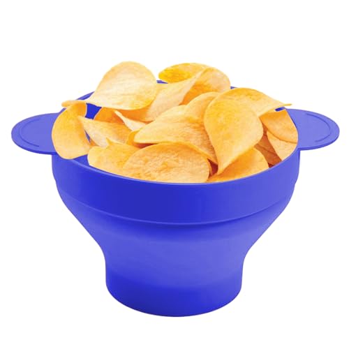 Popcorn Bowl Microwavable, cuencos de palomitas de maíz reutilizables, Silicona Popcorn Popper Microondas, Multifuncional, lavavajillas seguro, resistente al calor para la noche de cine de fami