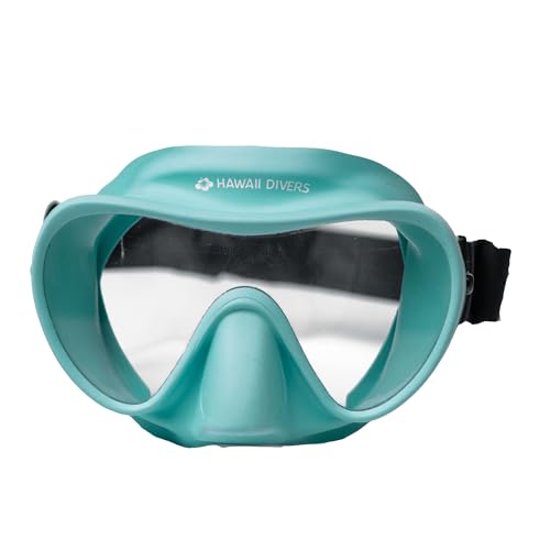 Hawaii Divers Deep Sea Adult - Snorkel Mask, Silicone Swim Snorkel, Tempered Glass Lens, Snorkeling Mask, Teal/Black