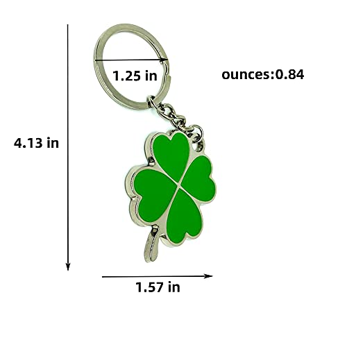 Jinzhoufz 3D The Lucky Four Leaf Clover Keychain Lucky Key Chain Jewelry Gift (Green) (1) #TOP1