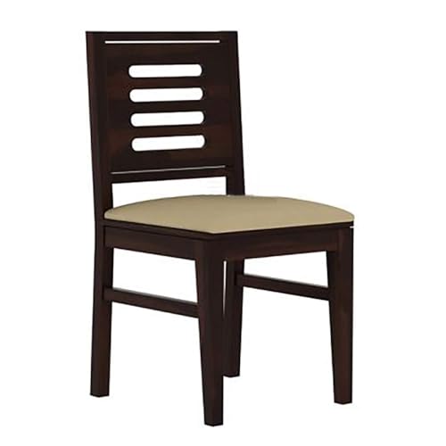 Image of Solid Sheesham Wood 6 Seater Dining Table with 4 Cushion Chairs and 1 Bench for Living Room Home Office Dining Room Wooden Furniture Dinner Table Set (Walnut Finish)