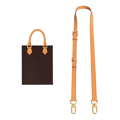 Image of Genuine Vachetta Leather Shoulder Bag Strap Crossbody Replacement Adjustable for Speedy Handbag or Purse(Deep Beeswax-Width:0.70in&Adjustable Length:39.4-47.2in)