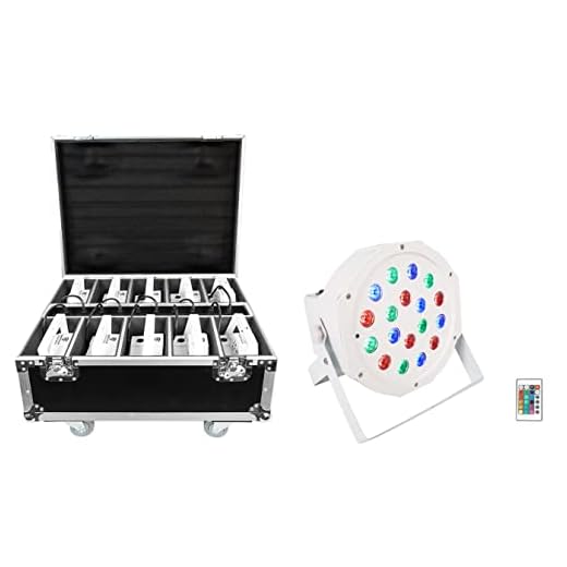 Rockville Battery PAR Pack 50 White (10) Rechargeable Wash Lights+Charging Case