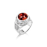 BySilverStone Jewelry Anillo De Hombre De Piedra De Rubí Rojo Con Dragón En Plata De Ley, Anillo De Hombre De Plata Fleur De Lis Con Piedra De Rubí Grande, Anillo De Hombre De Rubí De Boda Japonesa