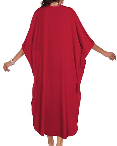 Image of Kaftan Dresses for Women V Neck Caftans Batwing Sleeve Beach Cover Ups