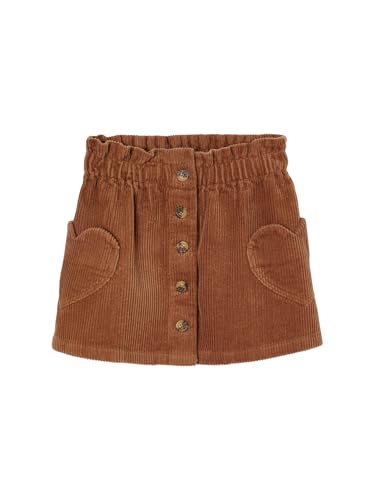Vertbaudet Mädchen Cordrock mit Herztaschen Zimt 128