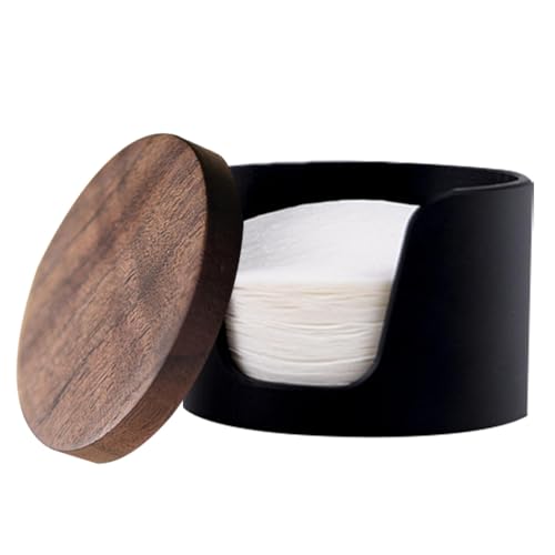 Espresso Paper Filter Holder, Round Replacement Paper Filter Dispenser, Portable Container With Lid,...