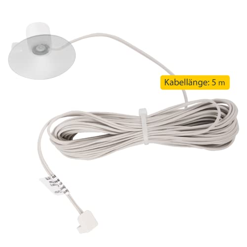 Schellenberg 25575 Sonnensensor PLUS für Zeitschaltuhr PLUS 25572 (Kabellänge: 5,0 m), Sonnenfunktion und Dämmerungsfunktion für Rolläden