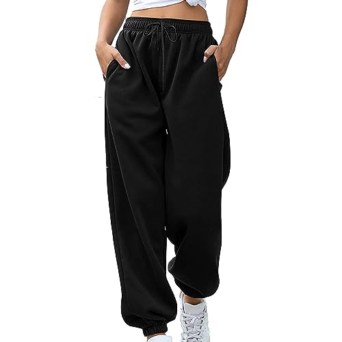 Womens Sweatpants High Waisted Baggy Sweatpant Fall Fashion Jogger Pants Wide Leg Sport Active Trousers with Pocket2
