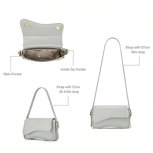 Image of Amszke Shoulder Bag for Women Y2K Crossbody Purse PU Leather Underarm Handbag 2 Adjustable Strap for Daily Commute Travel