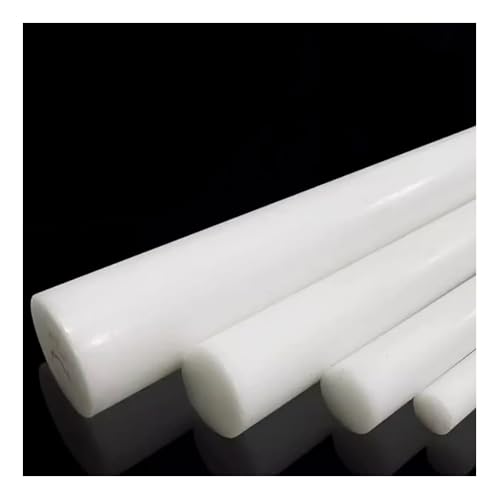 YINUK Black White POM Rods, Length 500mm, Diameter 3-50mm POM Rods Abrasion Resistant Solid Plastic Rods Polyacetal Rods Processing Material, 2pcs(White,20x500mm)