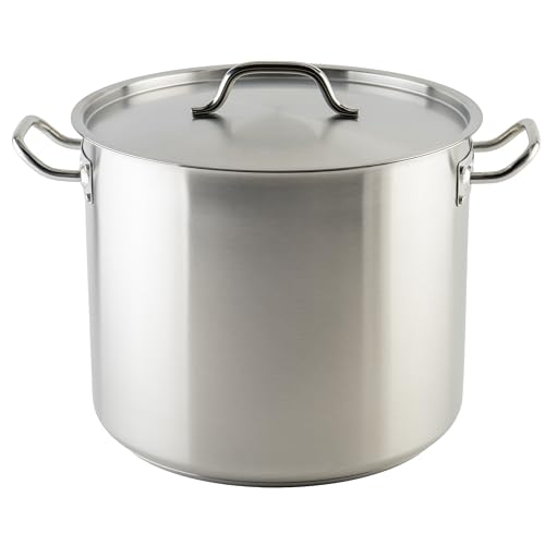Image of Winware Stainless Steel 32 Quart Stock Pot with Cover, Silver