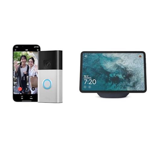Ring Battery Doorbell (リング ドアベル バッテリーモデル) - サテンニッケル + Echo Show 11 (エコーショー11) グラファイト