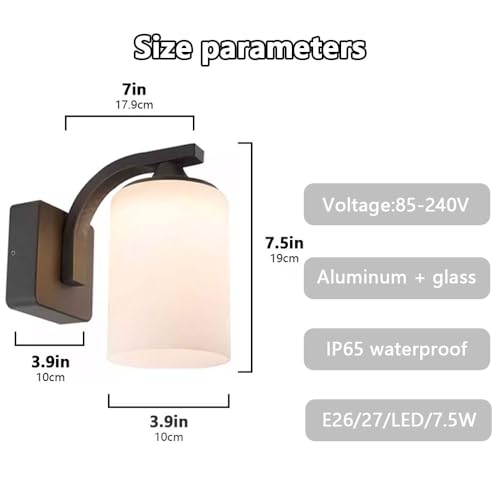 Lanterne extérieure noir E26 en aluminium et verre dépoli - 8