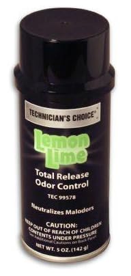 Technicians Choice TEC99578 Lemon Lime Aerosol Bomb Total Release Odor Control (Case, 12 Cans)